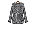 xiaoming Women's Elegent Long Sleeve Collarless Bomber Tweed Jacket Coat Black