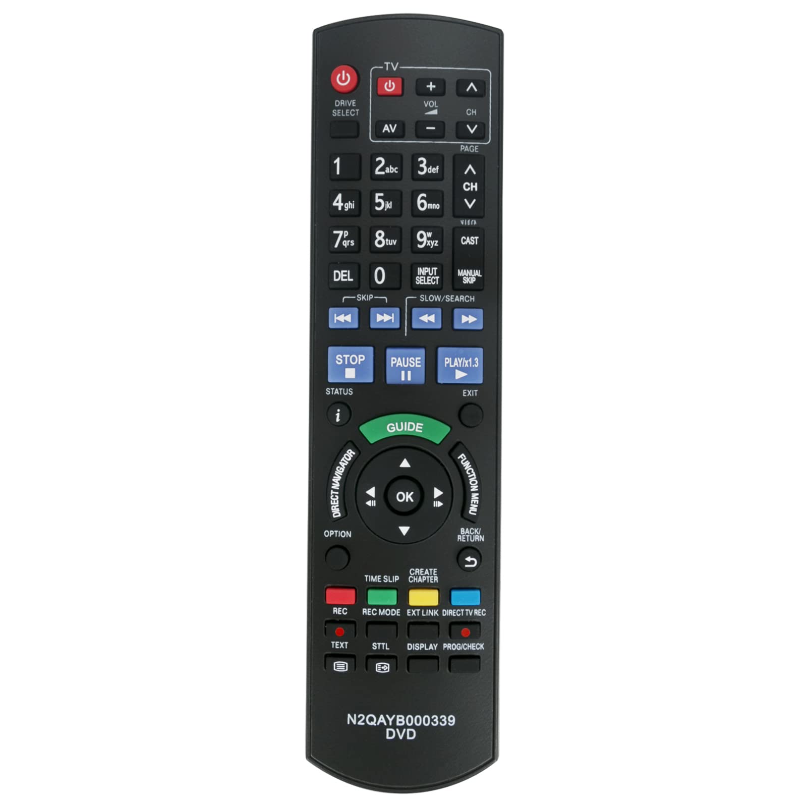N2QAYB000339 Replacement Remote for Panasonic Blu-Ray Player DMR-XS350 DMR-XS350EB K