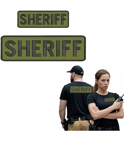 Amazon.com: Sheriff Embroidery Patch 3X8 and 2X6 INCHES Hook OD