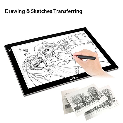 A4 Portable LED Light Box Trace, LITENERGY Light Pad USB Power LED Artcraft  Tracing Light Table for Artists,Drawing, Sketching, Animation 