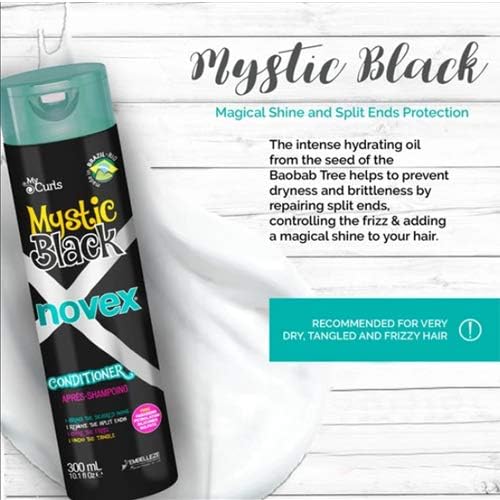 Novex Mystic Black Conditioner Enriched with Castor Oils and Baobab, Hydrates and Helps Control Frizz and Open Ends - Image 3