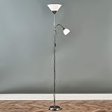 MiniSun Modern Black Brushed 2 Way Parent and Child Floor Lamp with LED Bulbs view 3