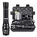 LED Flashlight Phixton 1200lm Rechargeable Tactical Military Handheld L2 Zoomable Metal Water-resistant -- 18650 Rechargeable Battery,USB Charger Adapter,Bike Mount, USB Cable,Gift Box,Pouch Included