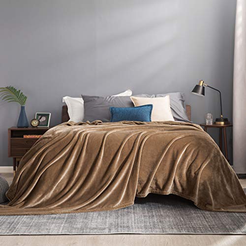 Bedsure Fleece Blankets King Size Taupe Bed Blanket Soft Lightweight