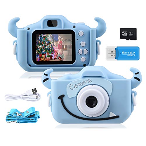 GREPRO Kinder Kamera, 2.0”Display Digitalkamera Kinder (Blau or Rosa Wählen) Geschenke für 3 4 5 6 8 7 9 Jahre Jungen…