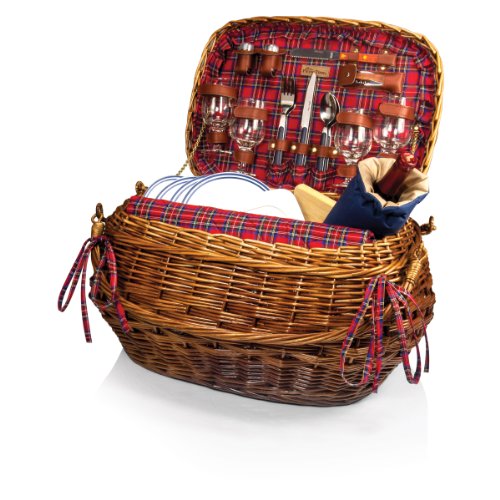 Picnic Time Highlander Bombay Picnic Basket with Deluxe Service for Four