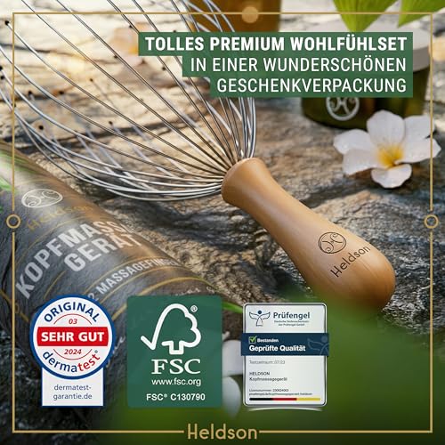 HELDSON Head Massage Spider - FSC100% - Head Massager - Mother's Day Gift - Head Massage & Hair Massage - Head Massager - Head Scratcher - Mother's Day Gift for Women, Men & Seniors