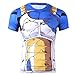 AestheticCosplay Vegeta Damaged Battle Armor Dragon Ball Z Men's Fitted Short Sleeve T-Shirt | Compression Tshirt | Muscle Tshirt (Extra Large)