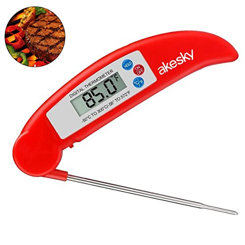 Akesky Digital Meat Thermometer, Food Cooking with Long Sensitive Probe for Kitchen BBQ Grill Smoker Milk and Water Instant Read
