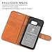 SHIELDON Leather Slim Fit Wallet Case with Stand Function, Credit Card Compartments and Magnetic Flap for Samsung Galaxy S6 Edge, Brown