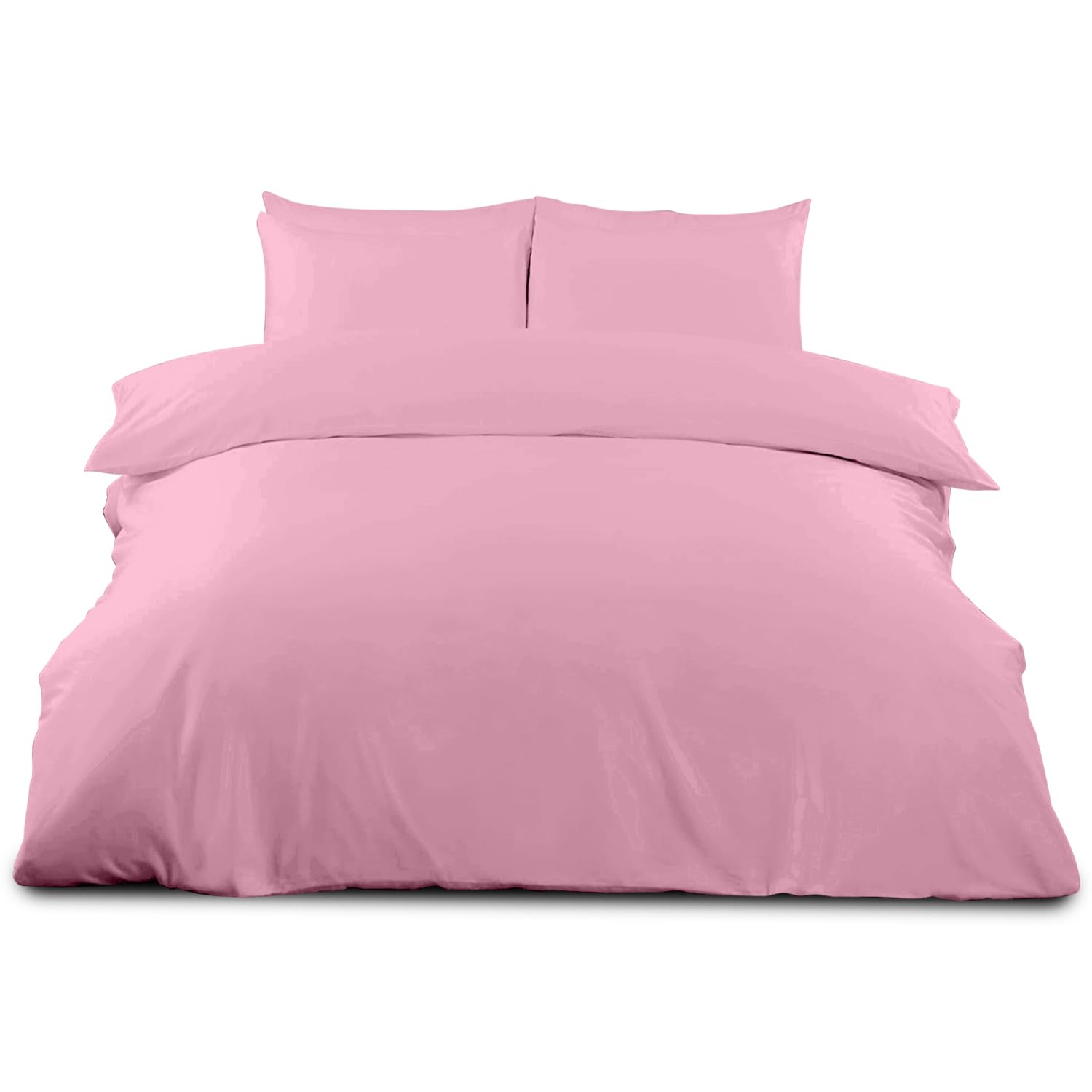 GC GAVENO CAVAILIA Double Size Plain Duvet Cover Set - Soft, Comfy & Breathable Luxury Bedding, Easy-Care Washable Bed Linen, Pink — image 1