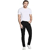 ETHANOL Mens Comfortable Stretch Trousers Slim Fit Straight Leg Stylish Design Pants