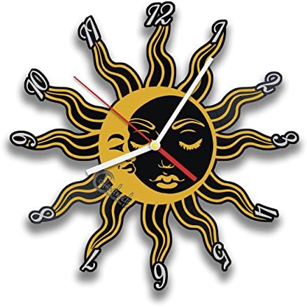 Sun And Moon Universe, Space Planet Vinyl Record Wall Clock For Bedroom, Living Room, Office by Handmade Solutions