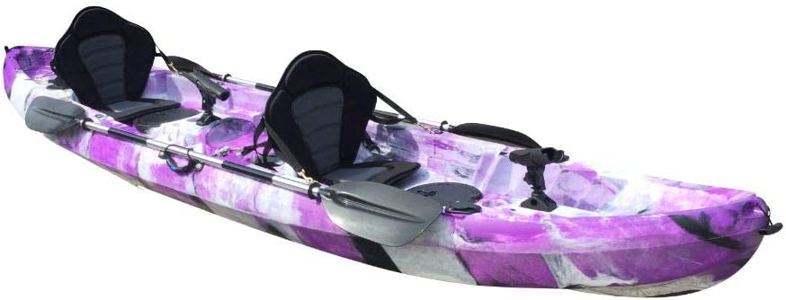 Cambridge Kayaks Double + 1 Sit On Top Fishing Kayak includes 4 Rod Holders, 2 Storage Hatches, 2 Padded Seat & 2 Paddles