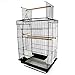 PawHut 22″ H Steel Parrot Bird Cage Open Play Top Perch Feeding Bowl – Blackthumb 1