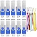 128MB USB 2.0 Flash Drive Bulk 10 Pack Thumb Drives - Small Capacity Memory Sticks 128 MB Multipack Data Storage - FEBNISCTE Blue Swivel Pen Drive Zip Drive Jump Drive primary
