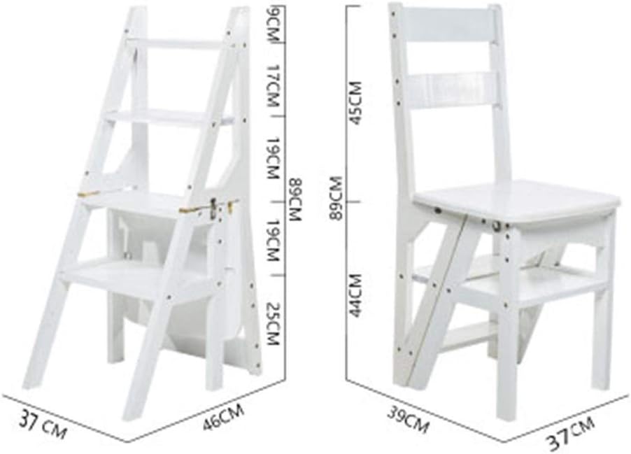 Creative Renovation Folding Folding Library Step Ladder Chair Chair Kitchen Office Use Natural Bamboo (Color : D)