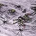 FUN LITTLE TOYS 3 Pack Spider Web with 69PCS Scary Mini Plastic Fake Spiders Bulk Toy Halloween Decoration Outdoor, Realistic Netting Cobwebs for Indoor Wall Window Ceiling Desk Curtains Party Decor