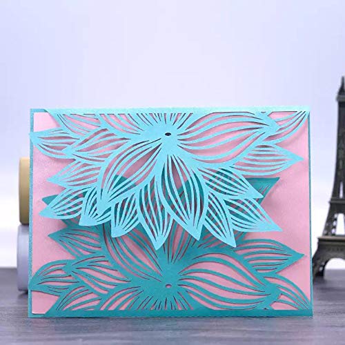 Ireav Flower Border Edges Metal Cutting Dies Wedding Invitation Greeting Card Embossing Stencil DIY Paper Card Making Die-cuts Tool for Scrapbooking Photo Album Gift Decorative (7.16 x 3.62 inch) - Thumbnail 2