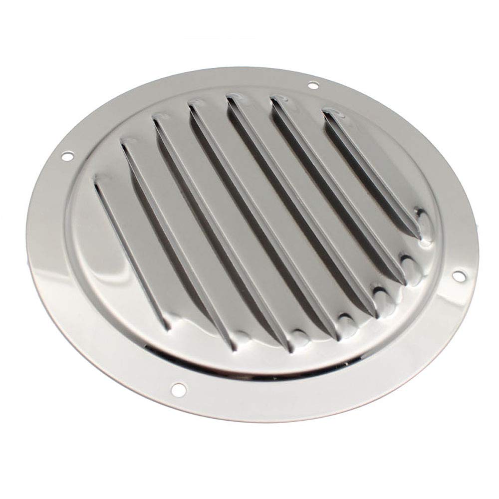 POFET 2Pcs 5 inch Stainless Steel 316 Round Louvre Air Vent,Marine Boat Cabin Ventilation Ventilator Grille Cover Accessories