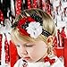 Yunko 8pcs Christmas Baby Girl's Elastic Headbands Bow Princess Hairband, Green Red and White