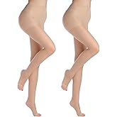 YAGAXI 20D toeless pantyhose - 2 Pairs Control Top open toe pantyhose for women