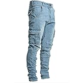 Men's Casual Stylish Straight Slim Fit Jeans Young Hiphop Skinny Denim Pants