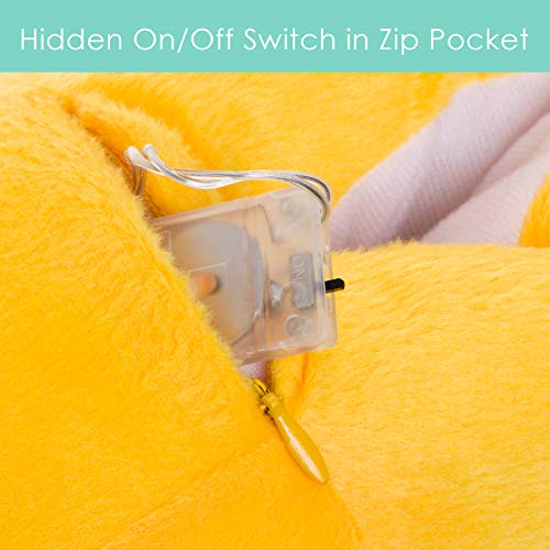 Silver Lilly LED Light Up Duck Feet Slippers - Novelty Animal Costume House Shoes w/Comfort Foam (M) Yellow - Thumbnail 2