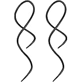 ZS 1 Pair Spiral Twist Earrings Body Piercing Jewelry, Stainless Steel Dangle Taper Earrings Twisting Hanging Loop 10G - 16G Piercing Taper