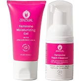 ZENZSUAL Feminine Foam Cleanser + Intimate Gel with Hyaluronic Acid Combo &ndash; Vaginal Moisturizer &amp; pH Balanced Cleanser Duo &ndash; Hydration for Dryness, External Intimate Care, Fragrance-Free, 1 oz Each
