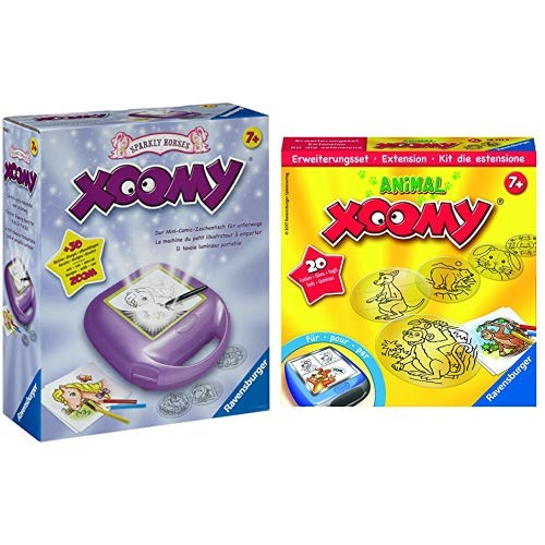 Ravensburger 18601 - Xoomy Sparkly Horses & Xoomy 18711 Erweiterungsset, Malset