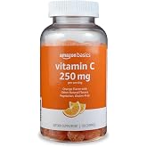 Amazon Basics Vitamin C Gummies, Sour Orange Flavor, 250 mg, 150 Count, Vegetarian, Immune Health Support (Previously Solimo)