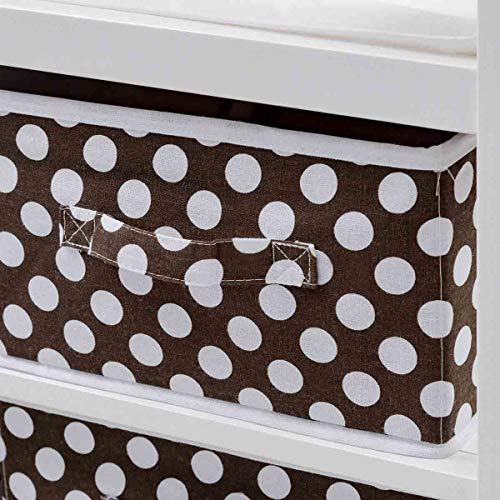 Wooden Baby Diaper Changing Table with Cushion of Safety Strap, Laundry Hamper, and 3 Storage Baskets (White)