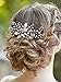 Yean Pearl Bridal Hair Comb Silver Leaf Wedding Hair Piece Crystal Hair Accessories for Women and Girls