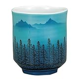 Kutani Yaki(ware) Japanese Yunomi Tea Cup Mountain Ranges