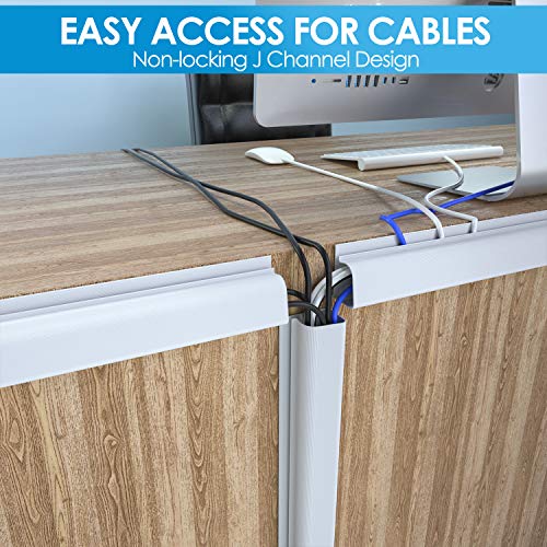 Yecaye 4 Pack Desk Cable Management Tray Large Capacity J Channel