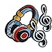 3 Pcs Headset Earphone Music Note Iron on Patches Embroidered Patch for Clothes Applique Sticker Badge