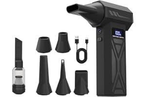 Jalzdieod LED Display Light Fan 110000RPM Brushless Motor Violent Fan Strong Wind Electric Air Duster Portable