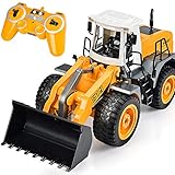 DOUBLE  E RC Front Loader 8 Channel Full Functional RC Bulldozer Truck Electric Remote Control Tractor with Lights & Sounds