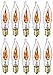 The Dreidel Company Flicker Flame Shaped Light Bulbs, E12 Replacement Bulbs, Dances with a Flickering Orange Glow, 1 Watt, 120 Volt (10-Pack)