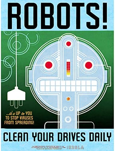 Amazon 広告mockロボットcleanドライブdailyプラグ時間旅行usa面白いポスター18 X 24インチlv980 アートフレーム ポスター オンライン通販