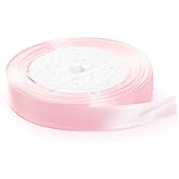 Solid Color Satin Fabric Ribbon (Pink, 3/8" x 25 Yards)