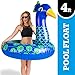 BigMouth Inc Giant Peacock Pool Float, 4 Foot Wide Innertube, Funny Inflatable Vinyl Summer Pool or Beach Toy, Patch Kit Included