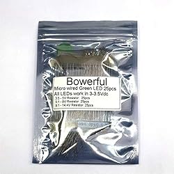 25pcs Pre-soldered Micro Litz Wired Leads Green SMD