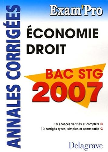 Download Economie Droit Bac STG : Annales corrigées PDF