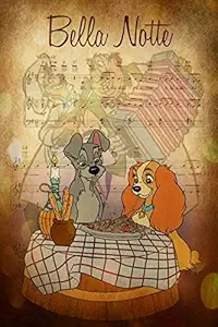 Lady and the Tramp Poster Print, Canvas Art, Lady Decor, ArtWork, Fairytale Hero, Cartoon, Posters for Wall SIZE 24 x 32 Inches