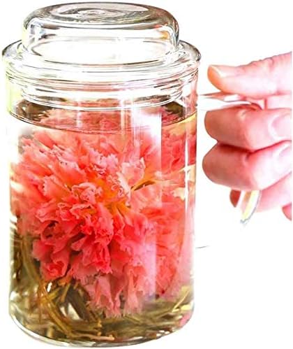 誕生日 プレゼント いやしセット 工芸茶 5種 耐熱 ガラス マグカップ 450ml 蓋 ふた 茶こし 茶漉し 付 カーネーション 花 ジャスミン茶 女性 お茶 中国茶 食器 レンジok 対応 かわいい 可愛い おしゃれ インスタ映え 人気 リムテー 誕生日カード付き