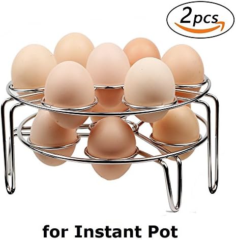 Steamer Rack, Colorful PoPo 2-Pack Stainless Steel Steamer Rack for Instant Pot and Pressure Cooker, Egg, Vegetable Cooler Stand Basket Set, Eggassist