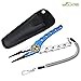 Booms Fishing X1 Aluminum Fishing Pliers Hook Remover Braid Line Cutting and Split Ring with Coiled Lanyard and Sheath