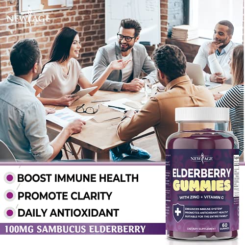 NEW AGE (2Pack) Premium Elderberry Gummies for Adults Kids with